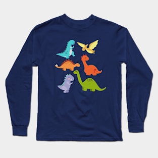 Assorted Colourful Dinosaurs Long Sleeve T-Shirt